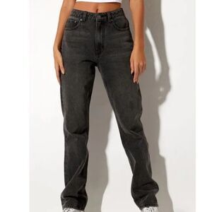 Motel Straight Leg Jeans Black‎ Wash XS/33L NWT IN PACKAGING